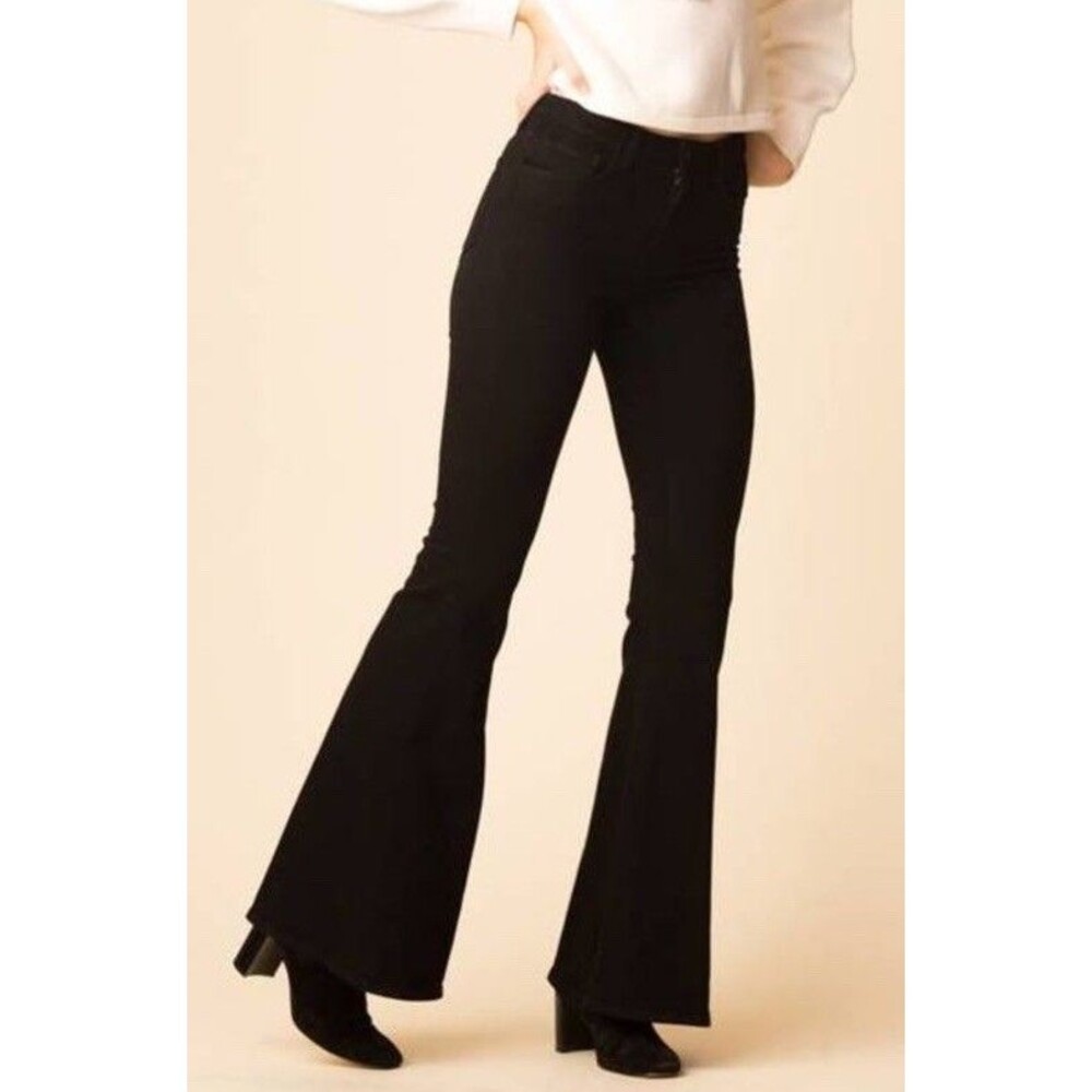 L’AGENCE The Solano Big Flare Black Jeans Women’s Size 25